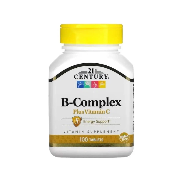 Вітамінно-мінеральний комплекс 21st Century B-Комплекс та Вітамін С, B-Complex Plus Vitamin C, 100 таблеток (CEN-22668) - зображення 1