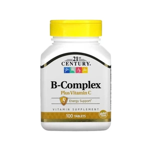 Витаминно-минеральный комплекс 21st Century B-Комплекс и Витамин С, B-Complex Plus Vitamin C, 100 таблеток (CEN-22668) изображение 1
