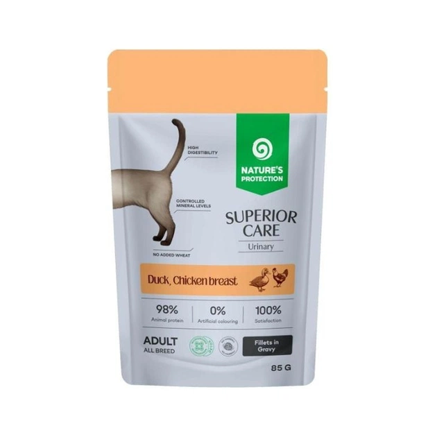 Влажный корм для кошек Nature's Protection Superior Care Urinary Grain Free Adult Cats with Duck, Chicken Breast and Cranberries 85 г (NPSC47909) - изображение 1