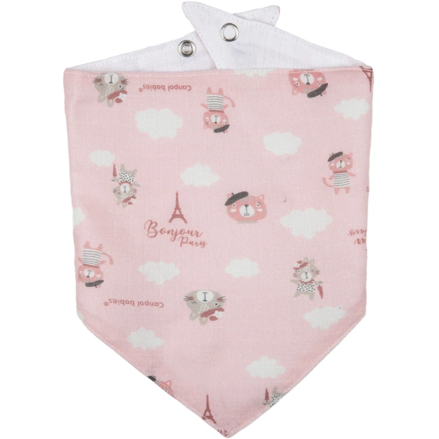 Слинявчик Canpol babies Bonjour Paris 2 шт Рожевий (26/900_pin) - picture 3