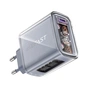 Зарядний пристрій Acefast 3xUSB 65W (2xUSB-C+USB-A) Gan A45 Fast Charger Mica gray (6974316282105) - зменшене зображення 2