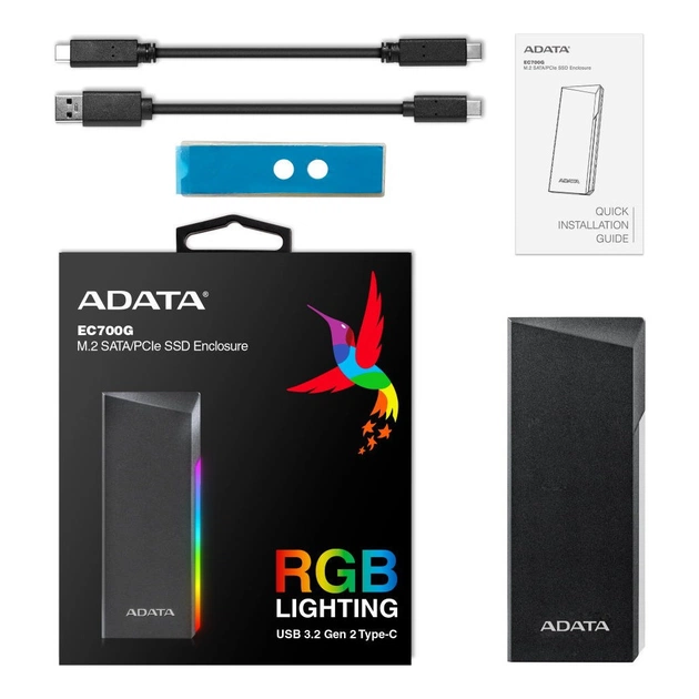 Кишеня зовнішня ADATA SSD ACC ENCLOSURE M.2 (AEC700GU32G2-CGY) - picture 8