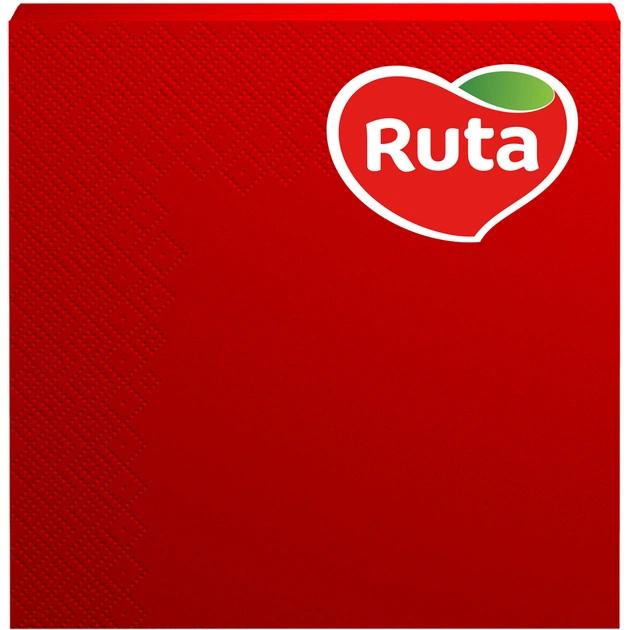 Серветки столові Ruta Колор 3 шари 33х33 см Червоні 20 шт. (4820023741676) - зображення 1