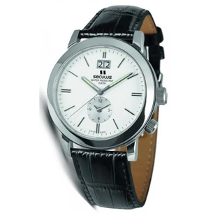 Наручний годинник Seculus 9537.1.620 white, ss, black leather зображення 1