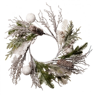 Різдвяний вінок YES! Fun з білими кулями, 48 см (974757) picture 1