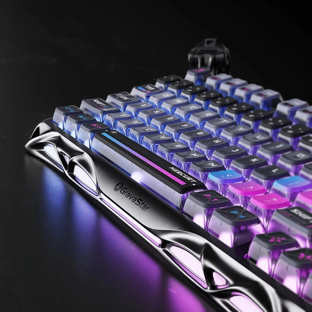 Клавіатура бездротова GravaStar Mercury K1 Pro Cyberpunk (GSK1PRO_CBLK) - зображення 8