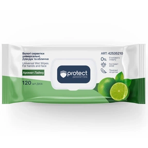 Влажные салфетки Protect Универсальные С ароматом лайма 120 шт. (4823071669176) изображение 1