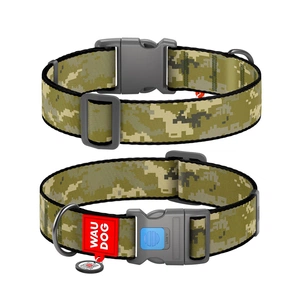 Нашийник для тварин WAUDOG Nylon з QR паспортом "Мілітарі" пластиковий фастекс XXL (284-4026) зображення 1
