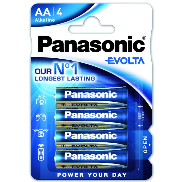 Батарейка Panasonic AA LR06 Evolta * 4 (LR6EGE/4BP) - изображение 1