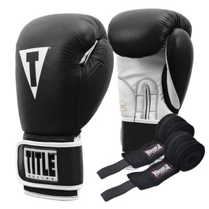 Боксерські рукавички Title Boxing Pro Style Leather Gloves3.0 Black/White 12 oz (TVVTG3 12 BK/WH) зображення 1