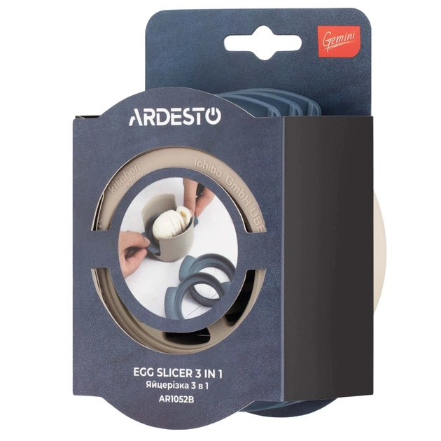 Яйцерізка Ardesto Gemini, нержавіюча сталь, пластик, сіро-синій (AR1052B) - picture 7