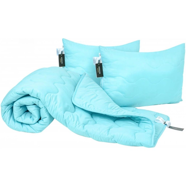 Ковдра MirSon Набір BamBoo №1685 Eco Light Blue 140х205 + 2 подушки (2200002655590) - изображение 1