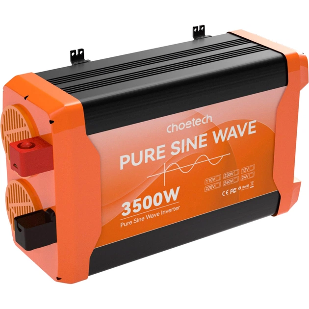 Автомобільний інвертор Choetech 12/220V 1600Вт, чиста синусоїда (CJ3500Q-V2) - зображення 4