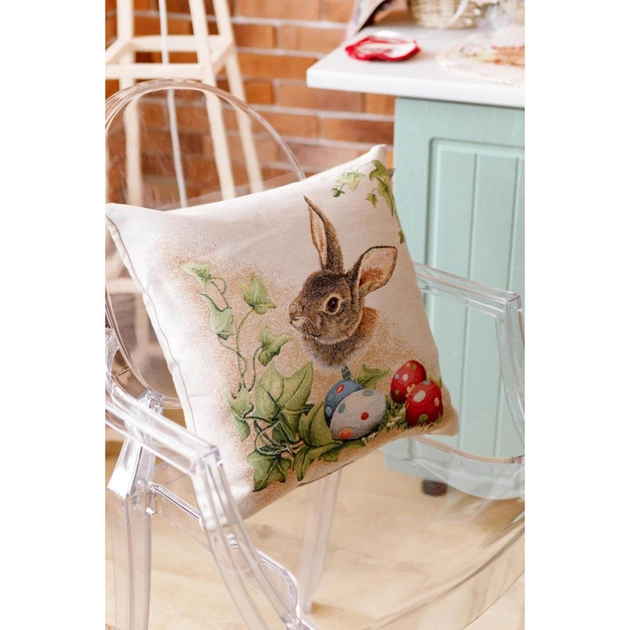 Наволочка Прованс гобеленова декоративна Заєць з писанками Веснянка 45х45 см (034262) - picture 3