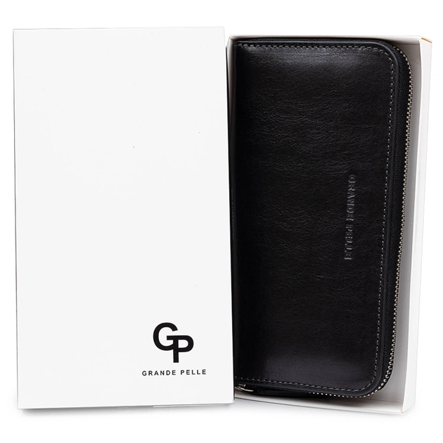 Кошелек Grande Pelle На молнии Черный (11562) - изображение 7