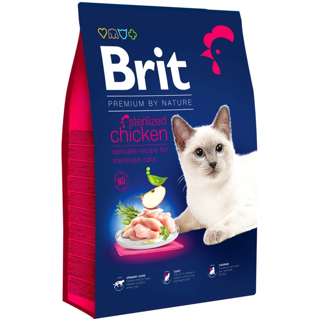 Сухой корм для кошек Brit Premium by Nature Cat Sterilised 8 кг (8595602553235) - изображение 1