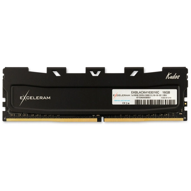 Модуль пам'яті для комп'ютера DDR4 16GB 3000 MHz Black Kudos eXceleram (EKBLACK4163016C) - зображення 1