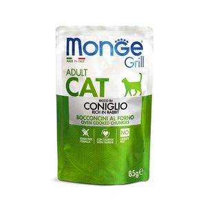 Вологий корм для кішок Monge Cat Grill Adult з кроликом 85 г (шматочки в жиле) (8009470013611) зображення 1