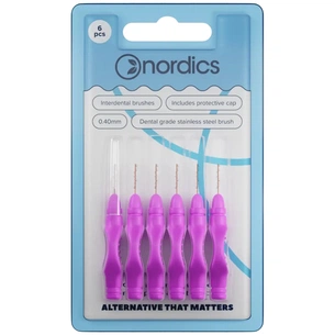 Щітки для міжзубних проміжків Nordics Interdental Brushes 0.40 мм 6 шт. (3800500324739) зображення 1