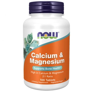 Мінерали Now Foods Кальцій і Магній, Calcium & Magnesium 2: 1 Ratio, 100 таблет (NF1270) зображення 1