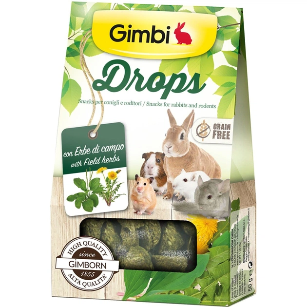 Ласощі для гризунів GimBi дропси з травами 50 г (4002064201870) - зображення 1