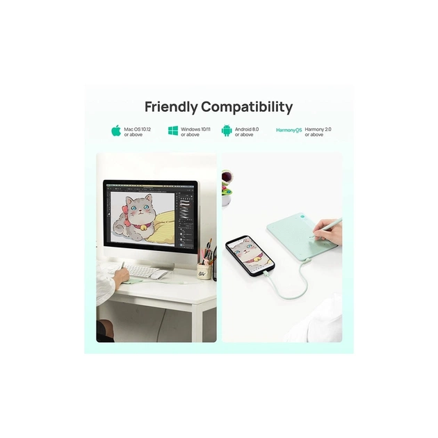 Графічний планшет Parblo Ninos NEO Green (NINOSNEO) - зображення 6