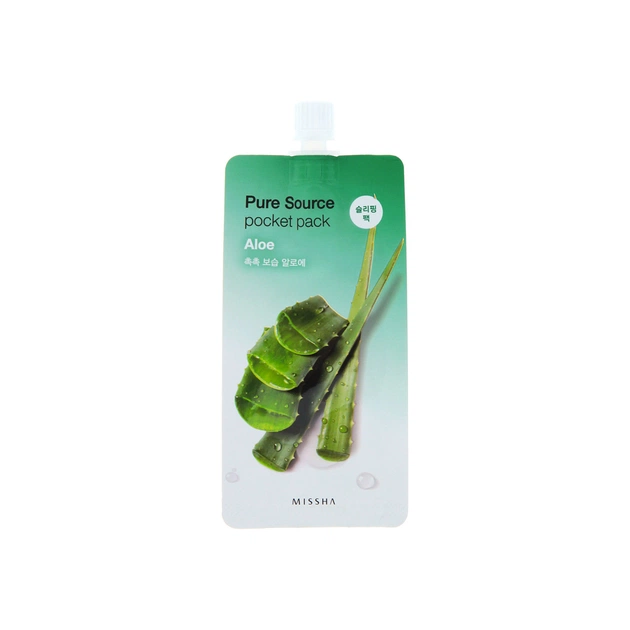 Маска для обличчя Missha Pure Source Pocket Pack Aloe Нічна з екстрактом алое вера 10 мл (8806185781800) - зображення 1