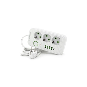 Мережевий фільтр живлення Voltronic F09U, 3 роз EU, 4USB White (F09U-White) зображення 1