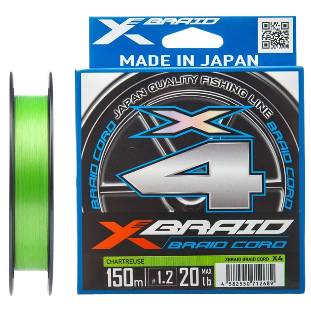 Шнур YGK X-Braid Braid Cord X4 150m 2.5/0.270mm 35lb/16.0kg (5545.04.21) - изображение 1