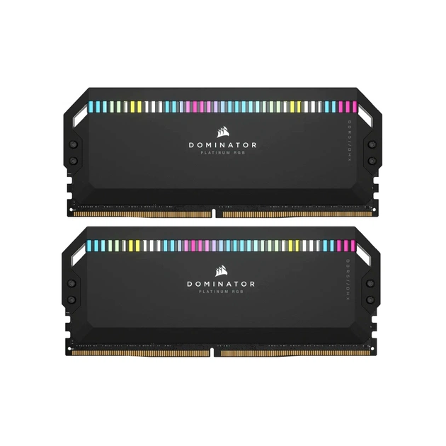 Модуль пам'яті для комп'ютера DDR5 32GB (2x16GB) 6000 MHz Dominator Platinum RGB Black Corsair (CMT32GX5M2X6000C36) - изображение 1