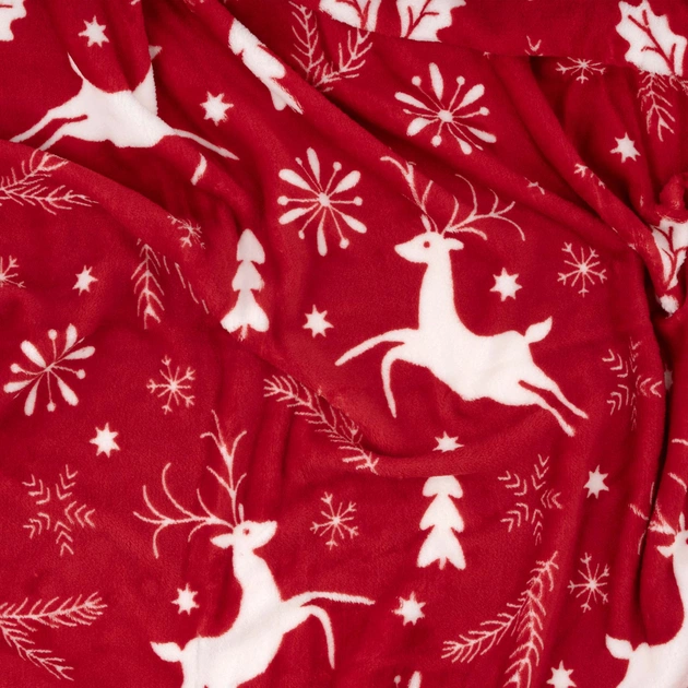 Плед Ardesto Christmas Flannel 160х200см, 100% поліестер, олені, червоний (ART0126PB) - зображення 3