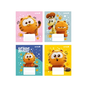 Зошит Kite Garfield, 12 аркушів, коса лінія (GF25-235) зображення 1