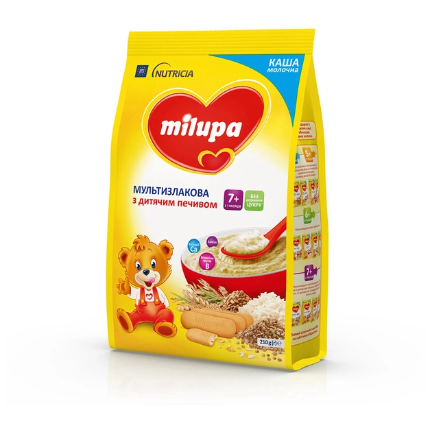 Дитяча каша Milupa молочна Мультизлакова з дитячим печивом 210 г (5900852931161) - изображение 12