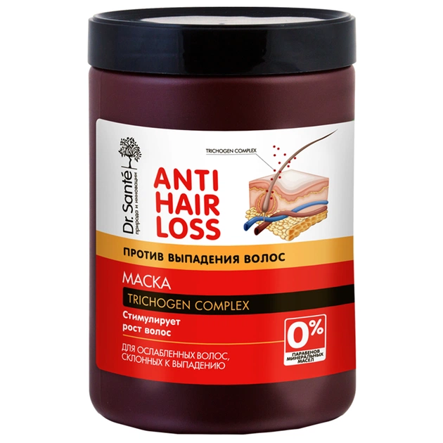 Маска для волосся Dr. Sante Anti Hair Loss для послабленого і схильного до випадіння волосся 1000 мл (4823015936623) - зображення 1