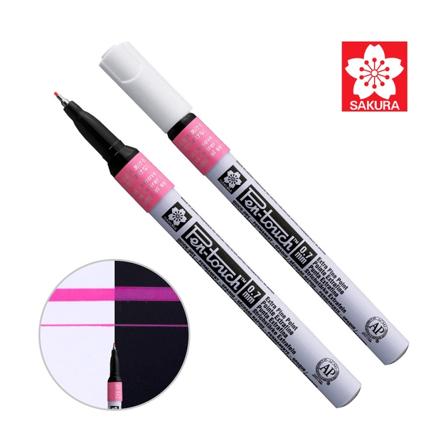 Маркер Sakura Pen-Touch Розовый, флуоресцентный, тонкий (EXTRA FINE) 0.7мм (084511322684) - изображение 1