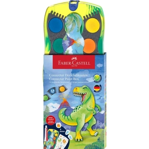 Акварельні фарби Faber-Castell CONNECTOR "Скріпи разом" 12 кольорів з наклейками і блискітками (125036) (32855) зображення 1