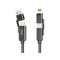 Дата кабель USB 2.0 AM to USB-C + USB 2.0 AM to Lightning 1.0m 60W gray XO (NB275_4-in-1_Gray) - preview 1