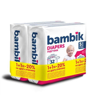 Підгузки Bambik Medium 11-25 кг Розмір 5 Junior 2 х 36 шт (4823071664041) зображення 1