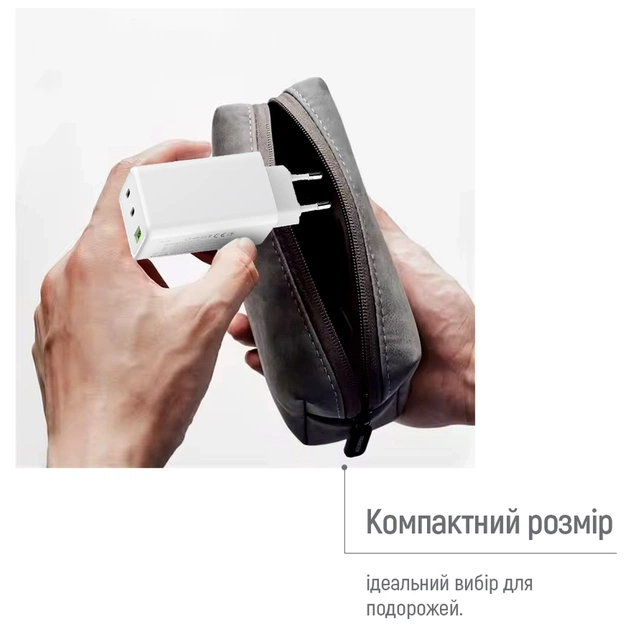 Зарядний пристрій ColorWay C101B GaN Mini 100W PD PPS 2xUSB-C + USB-A white (CW-CHS061PD-WT) - picture 11