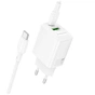 Зарядний пристрій BOROFONE BN29 Fuente 1xUSB-C PD30W + 1xUSB QC3.0 + cable USB-C to USB-C White (6941991120343) - зменшене зображення 2