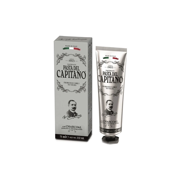 Зубная паста Pasta del Capitano С древесным углем 75 мл (8002140037702) - изображение 1