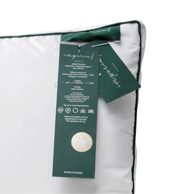 Подушка MirSon пухова Imperial (середня) 70х70 (2200007177622) - picture 9