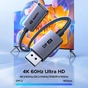 Кабель мультимедийный DisplayPort M to HDMI M 4K60Hz 18Gbps HDR10 3D Ugreen (95418) - уменьшенное изображение 3