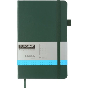 Книга записная Buromax Etalon 125x195 мм 96 листов в точку обложка из искусственной кожи Зеленая (BM.291360-04) изображение 1
