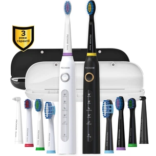 Набір зубних щіток Pecham Black and White Travel Set PC-084 (0290119010100) зображення 1