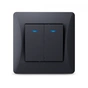 Вимикач Videx BINERA 2кл з підсвіткою чорний графіт (VF-BNSW2L-BG) - зменшене зображення 2