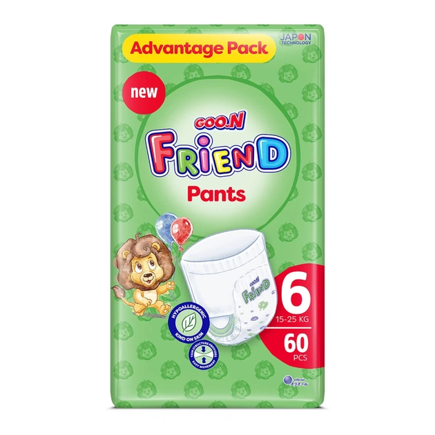 Підгузки GOO.N Friend Трусики 15-25 кг Розмір 6 60 шт (F1010117-006) - зображення 1