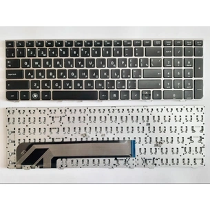 Клавіатура ноутбука HP ProBook 4530s, 4535s, 4730s чорна зі сріблястою рамкою (A46017) зображення 1