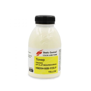 Тонер HP CLJP M252/M254/M452 50г yellow, фасовка Static Control (HM254-50B-YOS-P) зображення 1