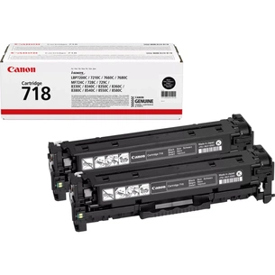 Картридж Canon 718 Black twinpack (2662B005) зображення 1